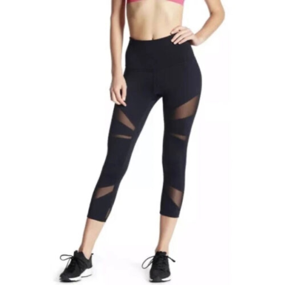 Zella cropped leggings with mesh cutouts on the side